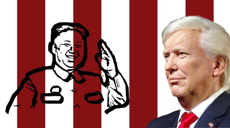 trump, president, kim, korea, north korea, usa, british flag, america, flag, banner, union jack, donald trump, republican, politics, presidency, speech, politician